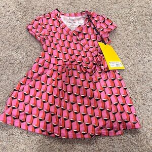 DVF for Target Baby Girl Pink Geometric Wrap-Style Dress Size 18 Months